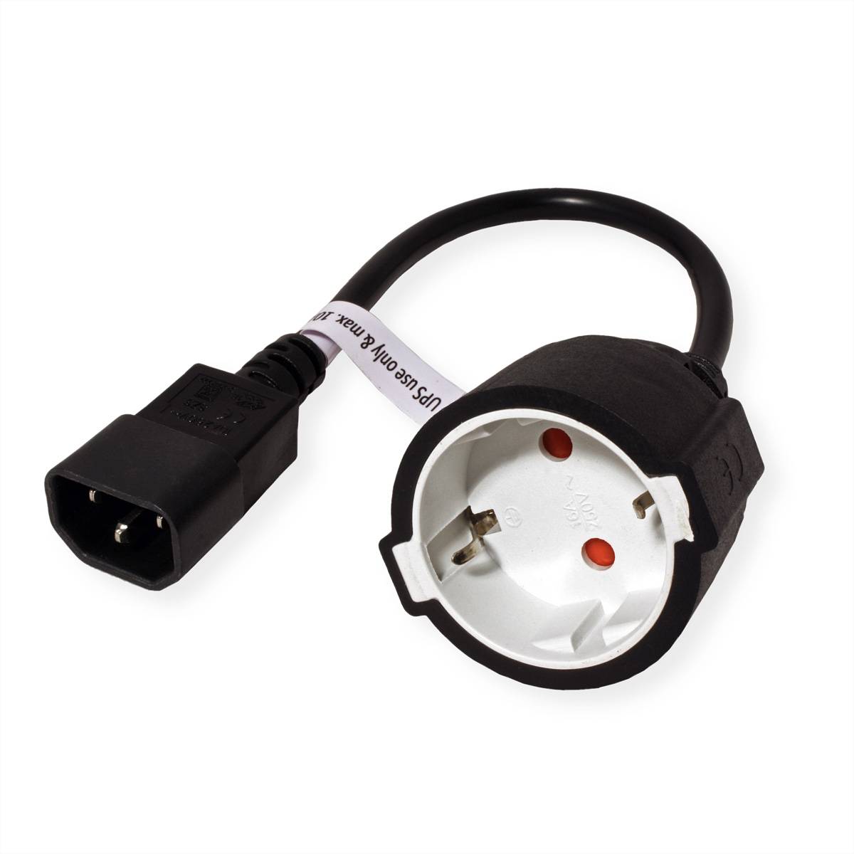 Value 19.99.1117 Kaltgeräte Adapterkabel Schwarz 0.30m