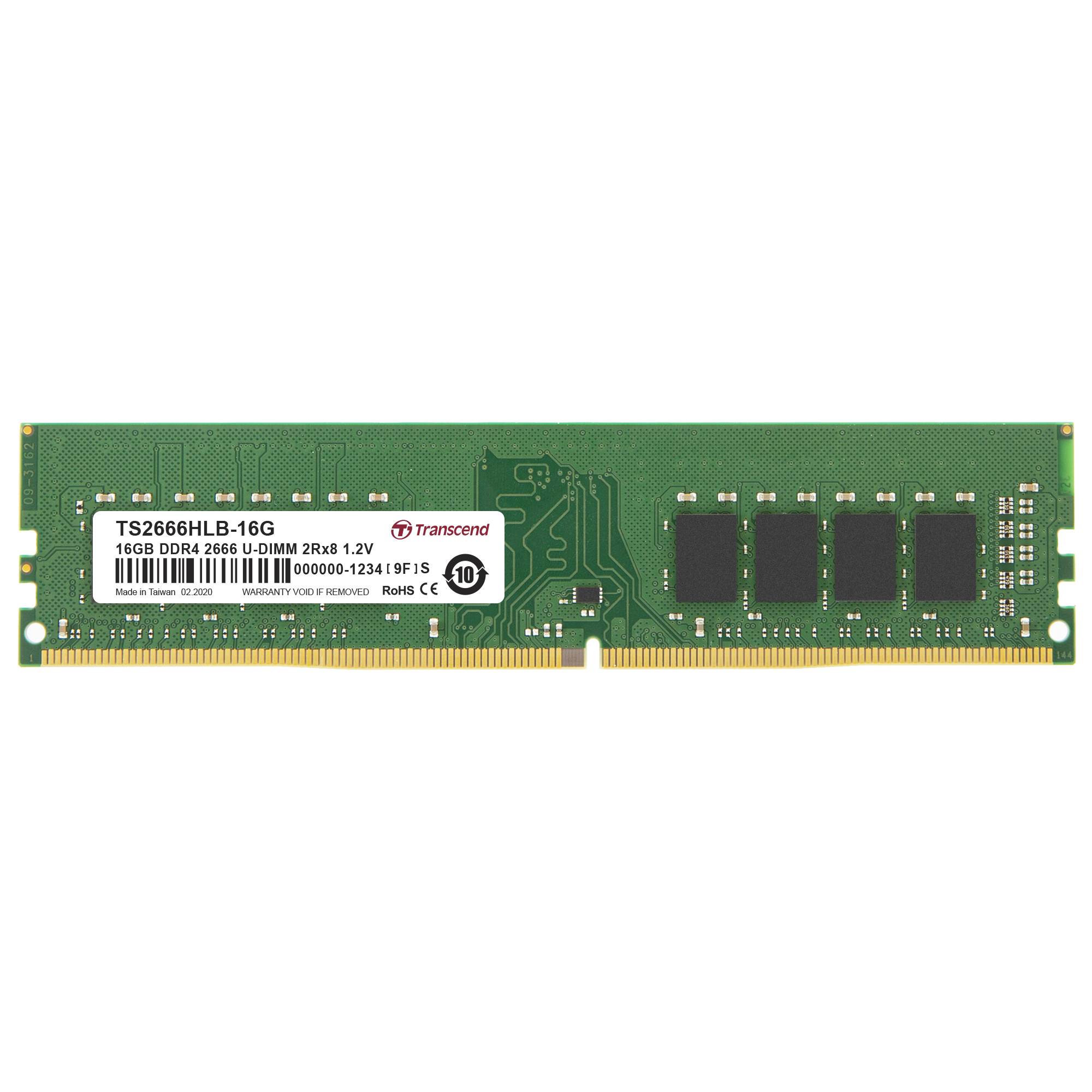 Transcend TS2666HLB-16G PC-Arbeitsspeicher Modul DDR4 16 GB 1 x 16 GB 2666 MHz 288pin DIMM CL19 TS2666HLB-16G