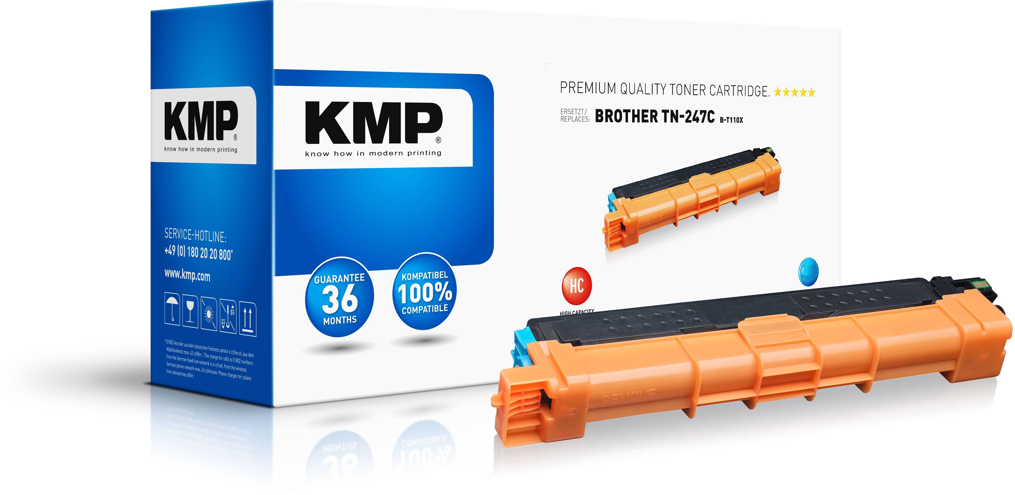 KMP Tonerkassette ersetzt Brother TN-247C, TN247C Kompatibel Cyan 2300 Seiten B-T110X