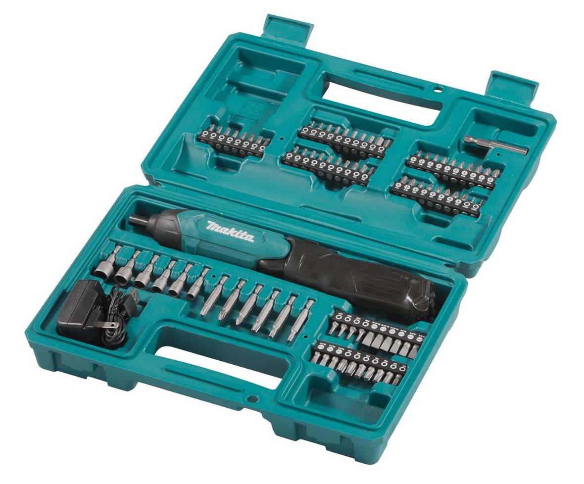Makita DF001DW DF001DW Akku-Stabschrauber, Akku-Knickschrauber 3.6 V 1.5 Ah Li-Ion inkl. Akku, inkl. Ladegerät, mit Zubehör, inkl. Koffer