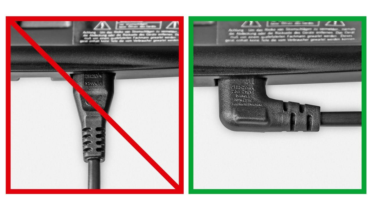 Goobay Anschlusskabel Eurostecker beidseitig abgewinkelt, 1 m, Weiß Eurostecker (Typ C, CEE 7/16) > Gerätebuchse C7 1 m