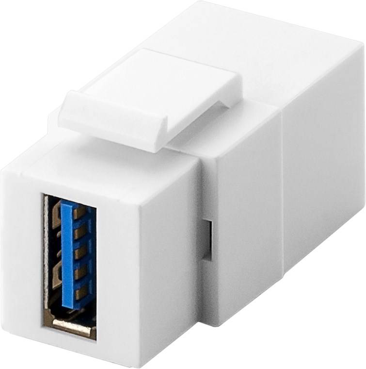 Goobay 79927 Keystone Modul USB Kupplung / USB-A 3.0 Buchse auf USB-A 3.0 Buchse / USB Kabel Verlängerung / 18,3 mm