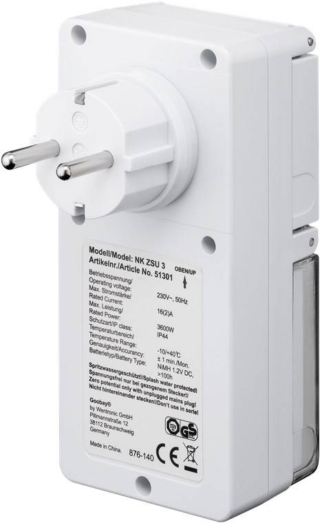 Goobay 2er-Set, Digitale Zeitschaltuhr IP44 für den Außenbereich Timer für