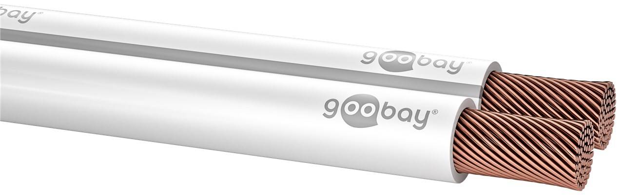 Goobay 27521 Lautsprecherkabel 2x 0,75mm² CCA Litze / Audiokabel Boxenkabel / Subwoofer Kabel Meterware / Weiß / 100m