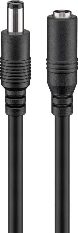 Goobay 71400 DC Netzkabel Verlängerungskabel 12V Netzteil DC-Stecker auf DC-Buchse 5,50 x 2,10 mm Stromkabel Schwarz 10m