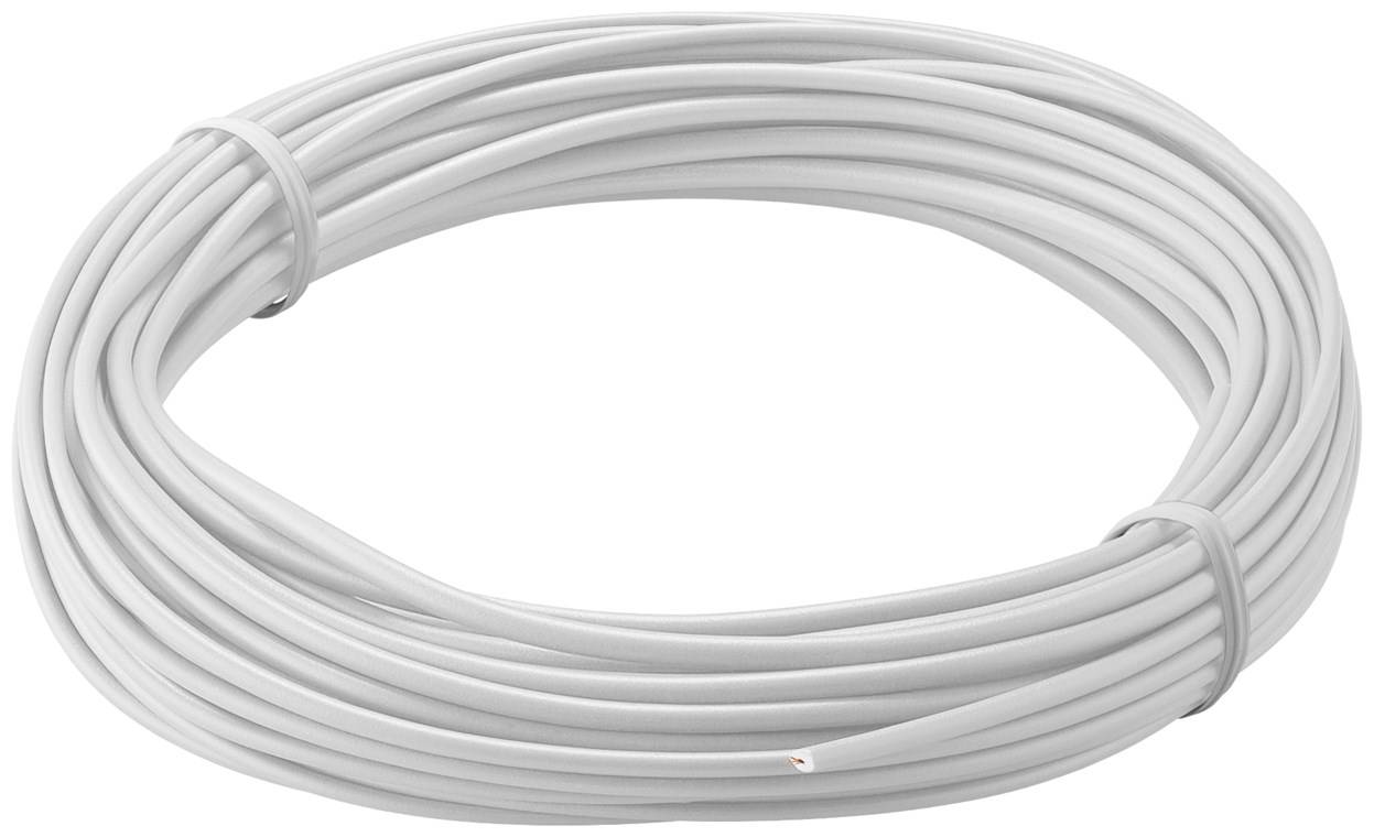 Goobay 55046 Kupferlitze 1adrig isoliert Kupferkabel mehrdrähtig Klingeldraht 18x 0,1mm AWG 26 Litze Kabellitze Weiß 10m