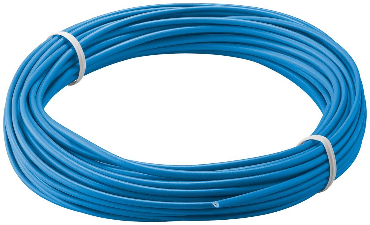 Goobay 55039 Kupferlitze 1adrig isoliert Kupferkabel mehrdrähtig Klingeldraht 18x 0,1mm AWG 26 Litze Kabellitze Blau 10m