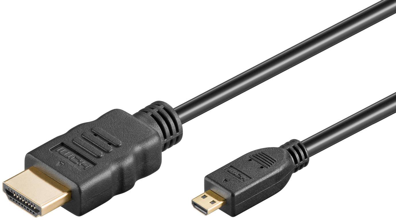 goobay High Speed HDMI+ mit Ethernet A-Stecker auf D-Stecker (Micro) vergoldet 3 m