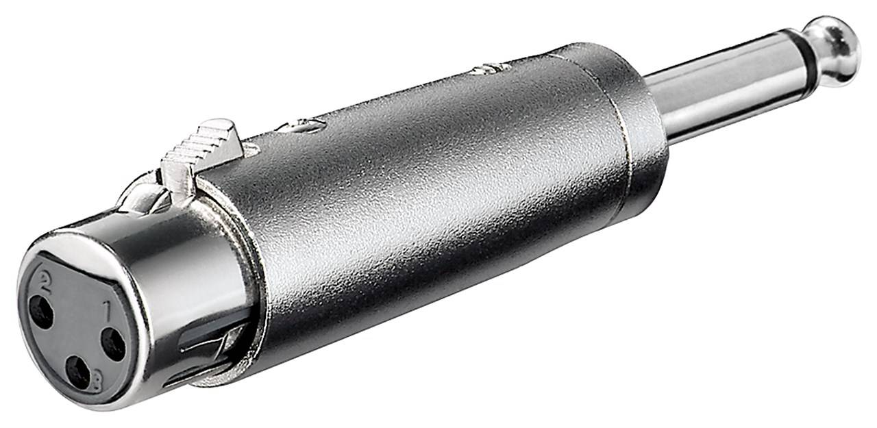 Goobay XLR Adapter, AUX Klinke 6,35 mm mono Stecker zu XLR Buchse 1x XLR-Buchse (3-polig) > 1x 6,35-mm-Klinkenstecker (2