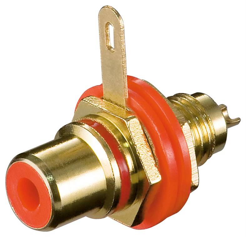 GOOBAY Cinch-Einbaubuchse, rot, 8 mm