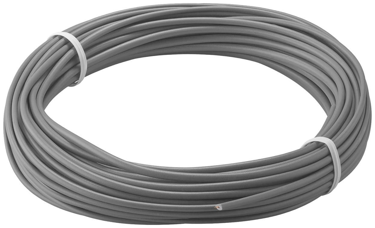 Goobay 55047 Kupferlitze 1adrig isoliert Kupferkabel mehrdrähtig Klingeldraht 18x 0,1mm AWG 26 Litze Kabellitze Grau 10m