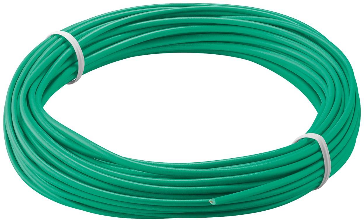 Goobay 55042 Kupferlitze 1adrig isoliert Kupferkabel mehrdrähtig Klingeldraht 18x 0,1mm AWG 26 Litze Kabellitze Grün 10m