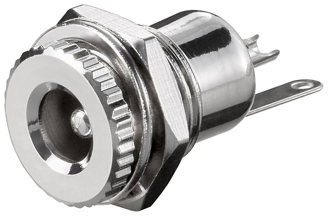 DC-Einbaubuchse, Stift 2,5 mm, Metallausführung mit Lötfahnen, 5 A, 30 V (DC), s