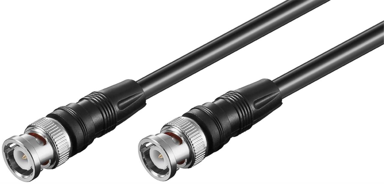 Goobay 50075 BNC Kabel RG59 Koaxialkabel BNC Stecker auf BNC Stecker 75 Ohm Koaxial Kabel Verlängerungskabel Schwarz 10m