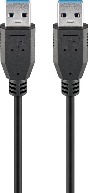 Goobay 96117 USB-A auf USB A 3.0 Ladekabel / Universal Handy Kabel / Schnellladekabel 5 Gbits Datenkabel / Schwarz / 5m