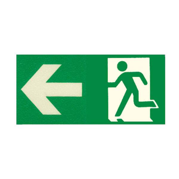 Safety Marking Fluchtweg Leitmarkierung,linksw,grün/transpar,Folie selbstkl, 20x10cm