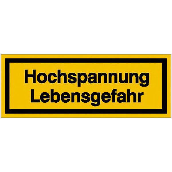 Hochspannung Lebensgefahr Warnschild , selbstkl. Folie ,5,20x1,80cm