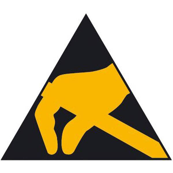 Elektrostatisch gefährdete Bauelemente Warnschild Bogen,Folienetik,gest,4cm