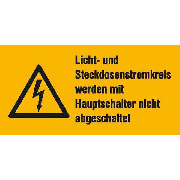 Licht- und Steckdosenstromkreis, Warn-Kombischild, 13,1 x 6,5 cm