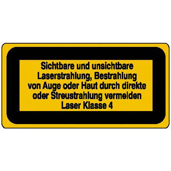 Sichtb. u. unsichtb. Laser. Best. v. Auge Laserkennzeichnung,selbstkl,14,8x7,4cm