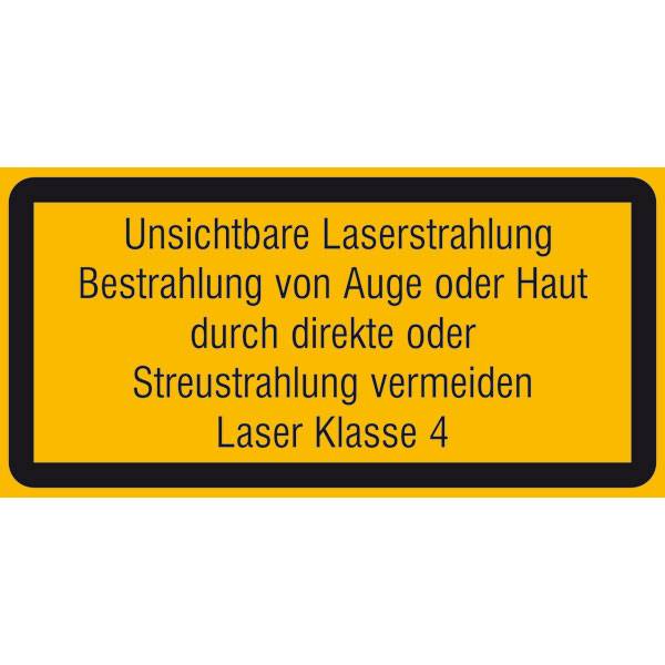Unsichtb. Laserstrahl. Bestr. von Auge Laserkennzeichnung, selbstkl,14,8x7,4cm