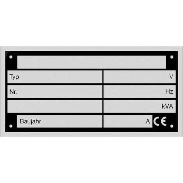 Typen-, Leistungsschild z. Selbstbeschriftung, Alu langnachleuchtend, 7,4x3,7 cm