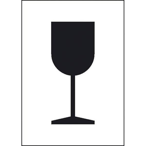 Vorsicht zerbrechlich Packstückorientierung, Etiketten auf Rolle, 7,40x10,50 cm