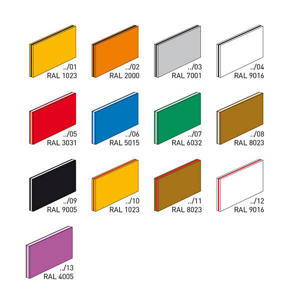 Thermograv-Schild, ohne Beschriftung, Größe (BxH): 8,0 x 3,45 cm Version: 08 - orangebraun RAL (8023) / Kern weiß