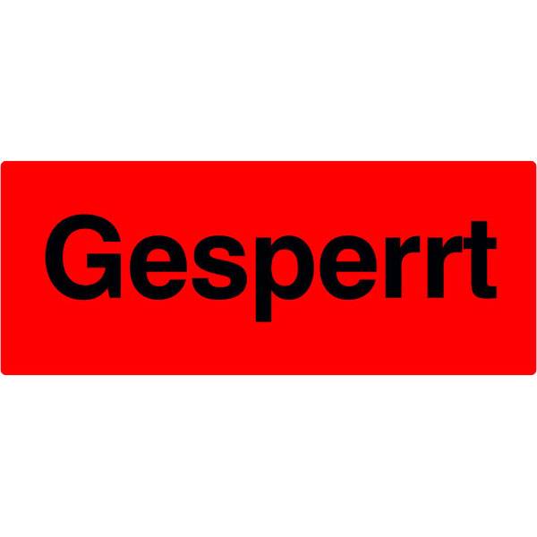 Gesperrt Qualitätsetiketten tagesleuchtrot/schwarz, auf Rolle, 5x2 cm