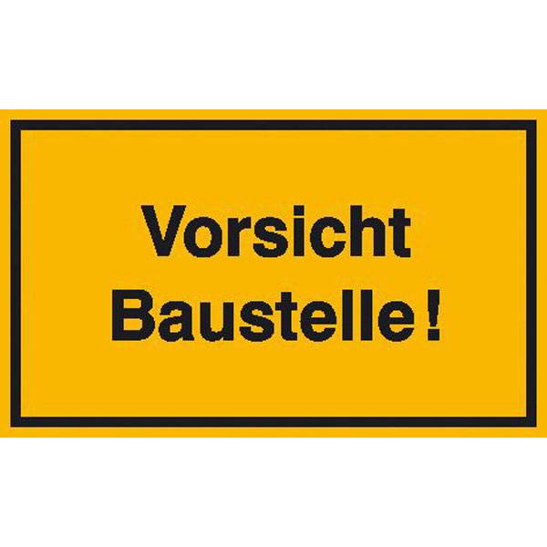 Vorsicht Baustelle! Hinweisschild Baustellenkennzeichnung, Alu, Größe 50x30 cm