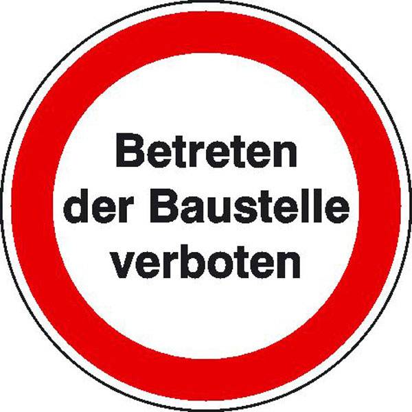 Hinweisschild Baustellenkennz. Betreten der Baustelle verboten, Alu, 31,50 cm