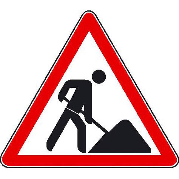 Vorsicht Baustelle Hinweisschild Baustellenkennzeichnung, Alu, Größe 50 cm