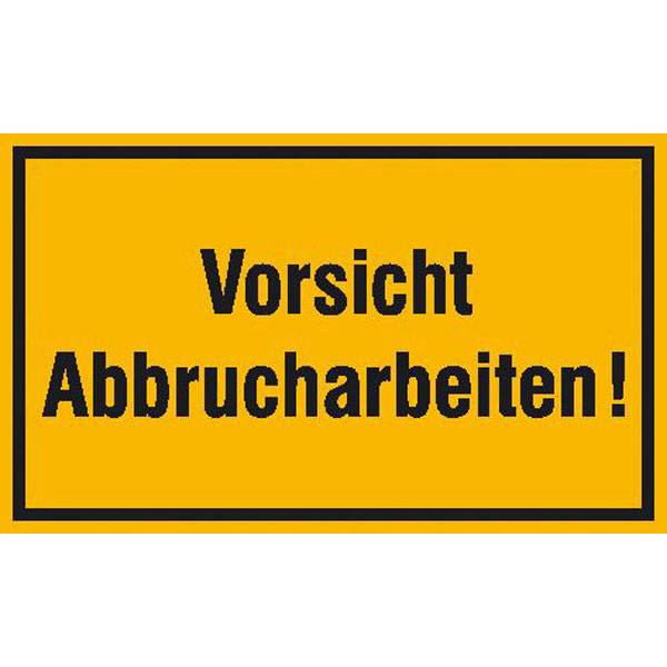 Vorsicht Abbrucharbeiten! Hinweisschild Baustellenkennzeichnung, Alu, 50x30 cm