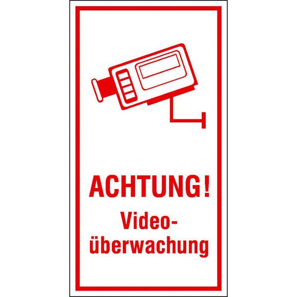 Betriebskennzeichnung, Achtung! Videoüberwachung, Größe (BxH): 16,0 x 30,0 cm