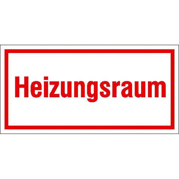 Heizungsraum Hinweisschild zur Betriebskennzeichnung, selbstkl. Folie ,20x10cm