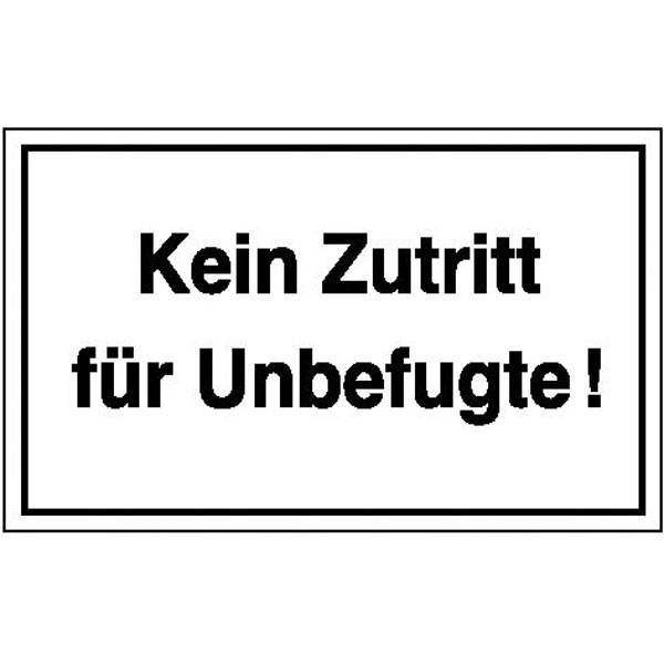 Kein Zutritt für Unbefugte! Hinweisschild Betriebskennzeichnung, Alu, 25x15 cm