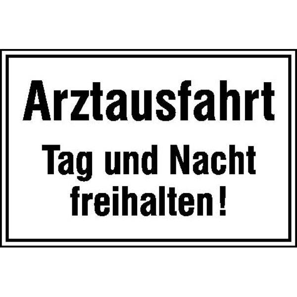 Arztausfahrt Tag und Nacht freihalten Hinweisschild für Ausfahrten,Alu, 25x15 cm