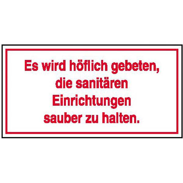 Es wird höflich gebeten, Hinweisschild Gewerbe/Privat, selbstkl. Folie ,20x10cm