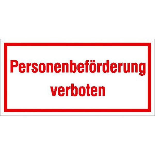 Personenbeförderung verboten Hinweisschild zur Betriebskennz, selbstkl,20x10cm