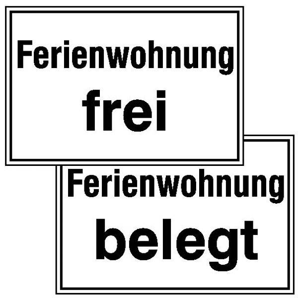 Ferienwohnung frei Hinweisschild, Kunststoff, 30x20 cm