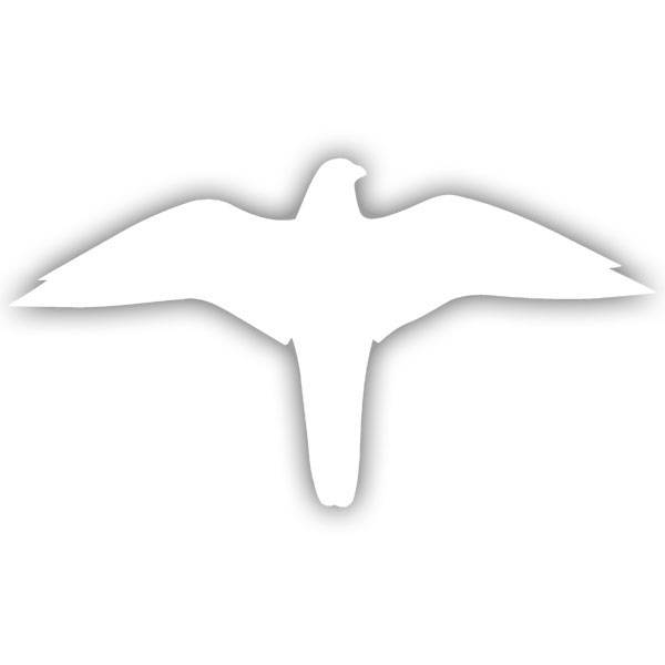 Hinweisschild für Gewerbe, weiß, Symbol -Falke-, selbstkl. Folie ,25x13cm