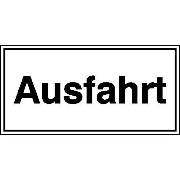 Ausfahrt Hinweisschild für Ausfahrten, Alu geprägt, Größe 30x15 cm