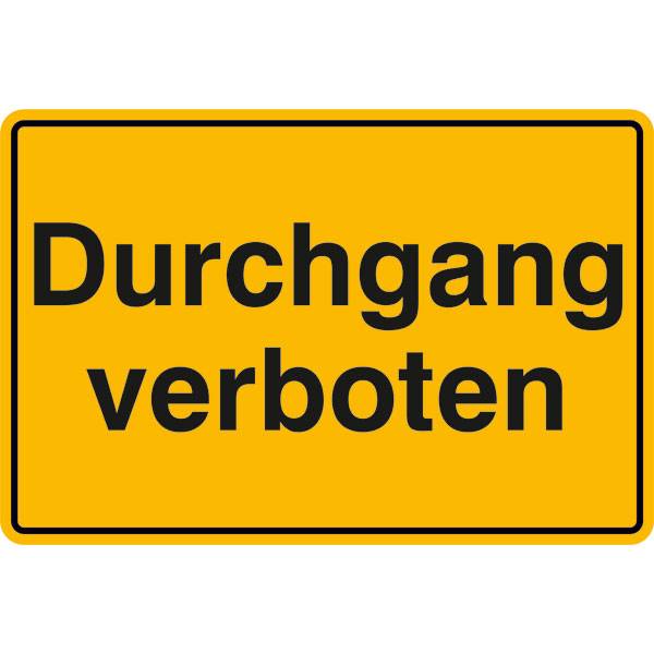 Durchgang verboten Hinweisschild zur Grundbesitzkennzeichnung, Alu, 30x20 cm
