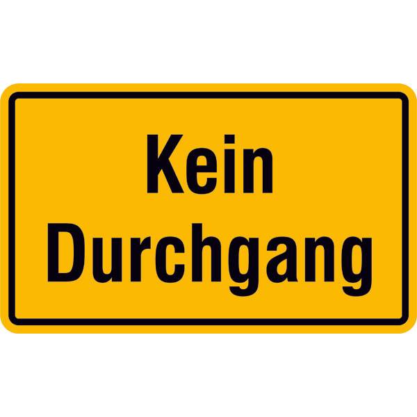 Kein Durchgang Hinweisschild zur Grundbesitzkennzeichnung, Alu, Größe 25x15 cm