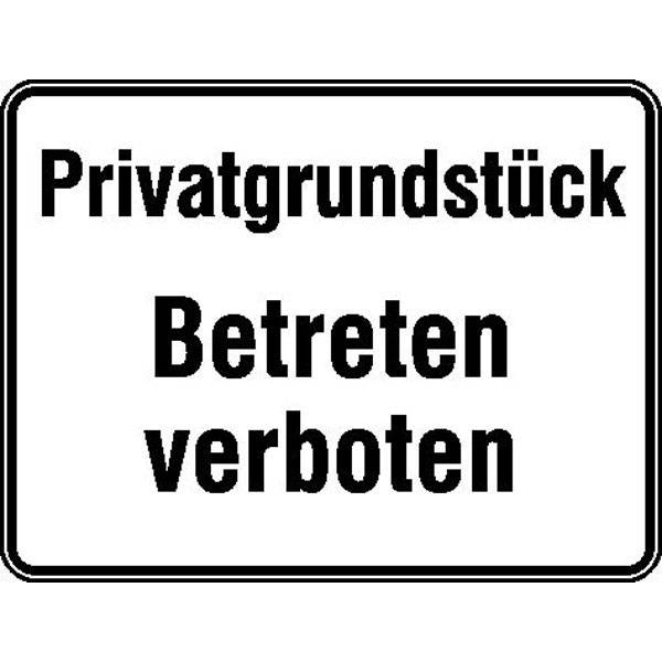 Privatgrundstück - Betreten verboten Hinweisschild, Alu, 33x25 cm