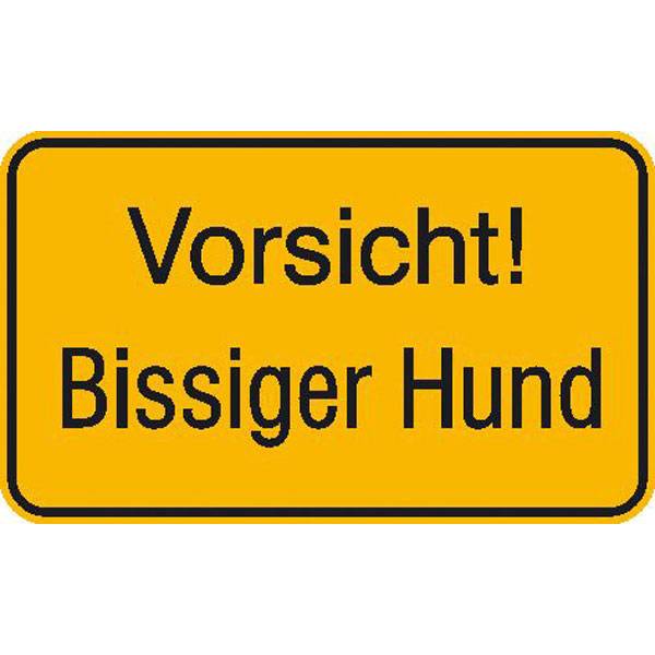 Vorsicht! Bissiger Hund Hinweisschild Grundbesitzkennzeichnung, Alu, 30x20 cm