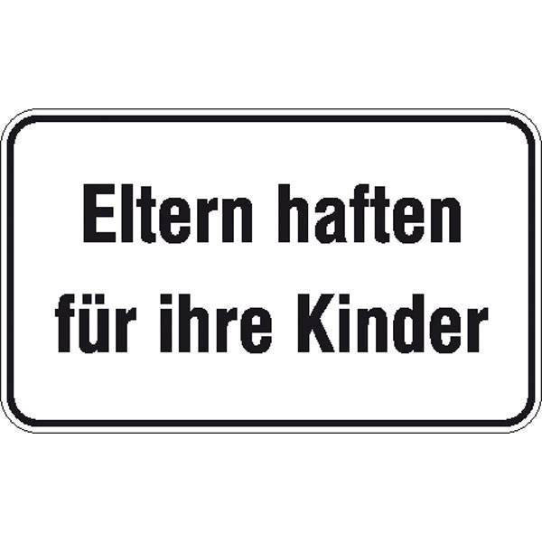 Eltern haften für ihre Kinder Hinweisschild für Gewerbe und Privat,Alu, 25x15 cm