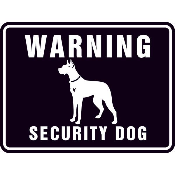 Vorsicht Wachhund, englisch: Security Dog, Größe: 20 x 15 cm