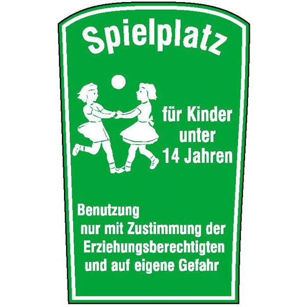 Spielplatzschild Spielplatz für Kinder unter 14 Jahren, Alu, Größe 55x75 cm