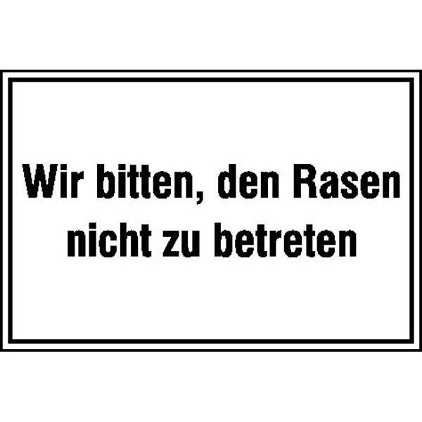 Wir bitten, den Rasen nicht zu betreten Hinweisschild, Alu, 30x20 cm